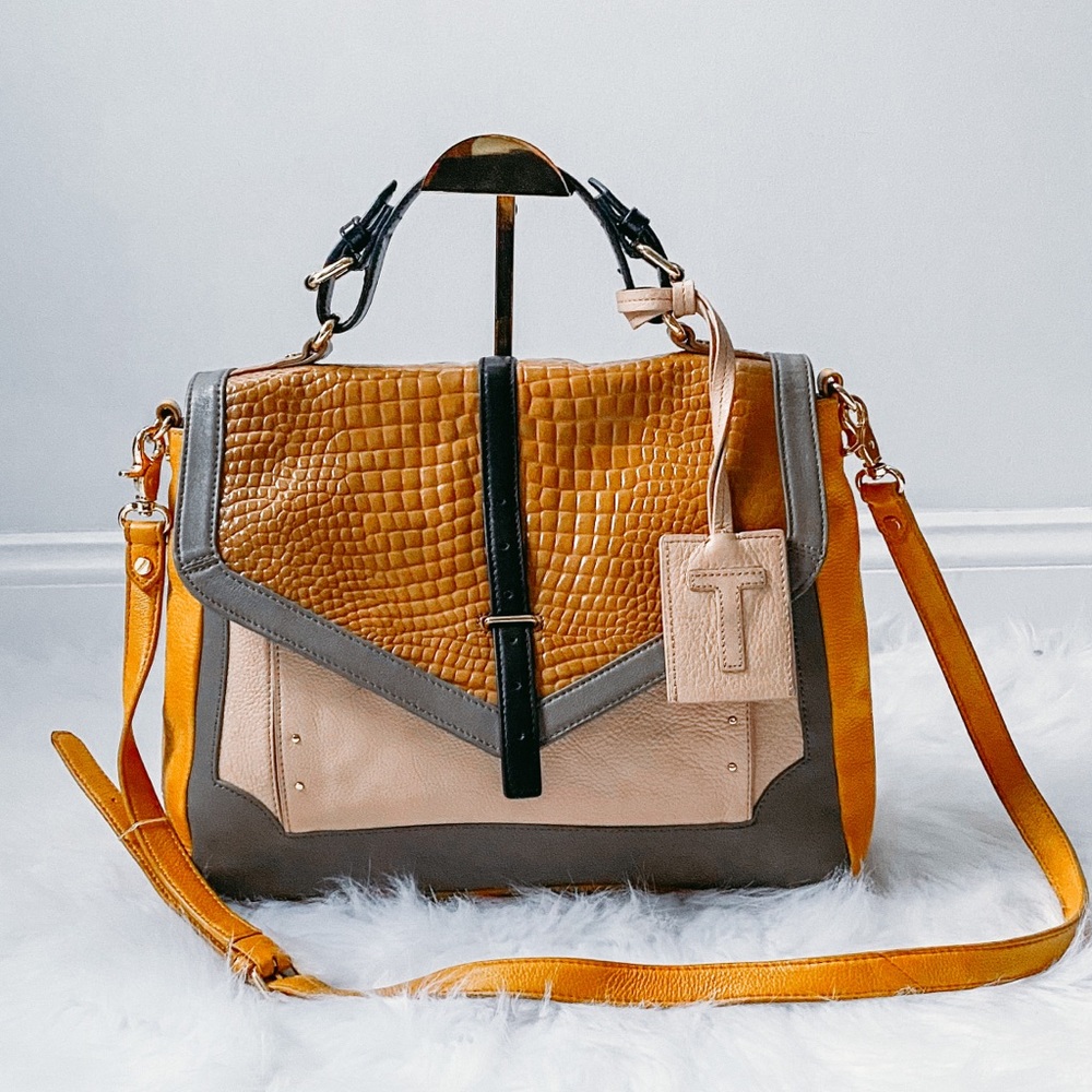 Tory Burch 797 Croc Embossed Leather Bag